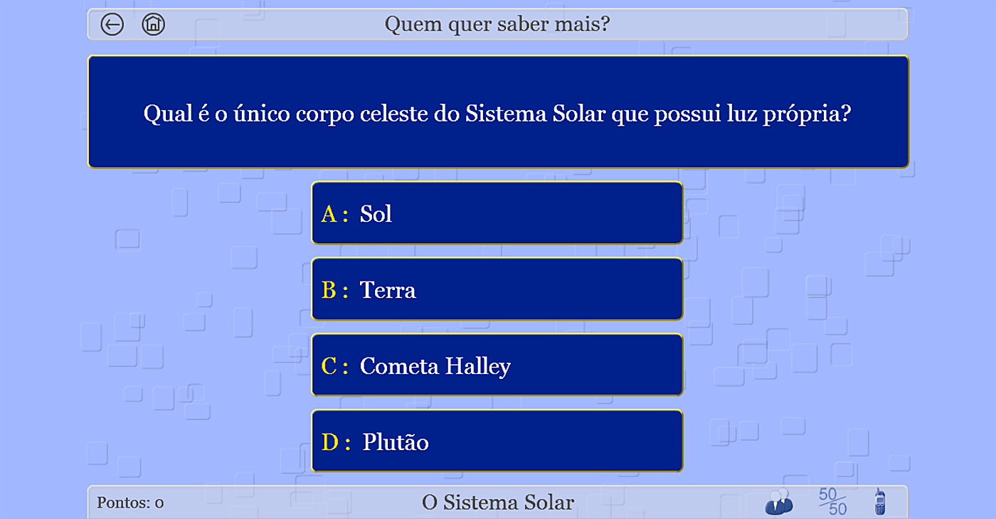 Casa das Ciências - Quiz! - Modelo de Questionário